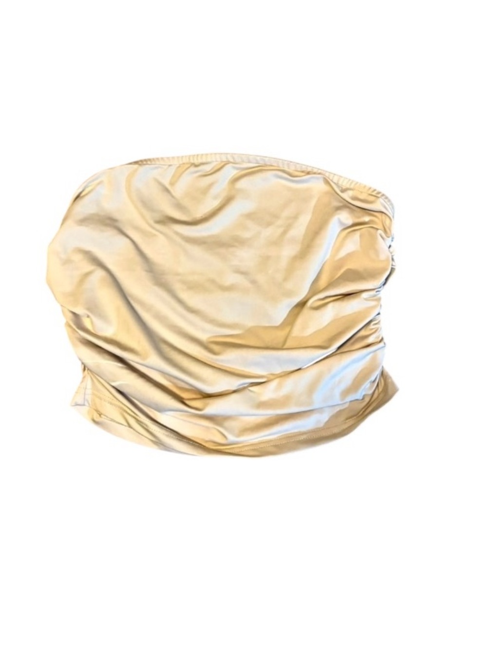 Cider Strapless Ruched Bandeau Top - Cream